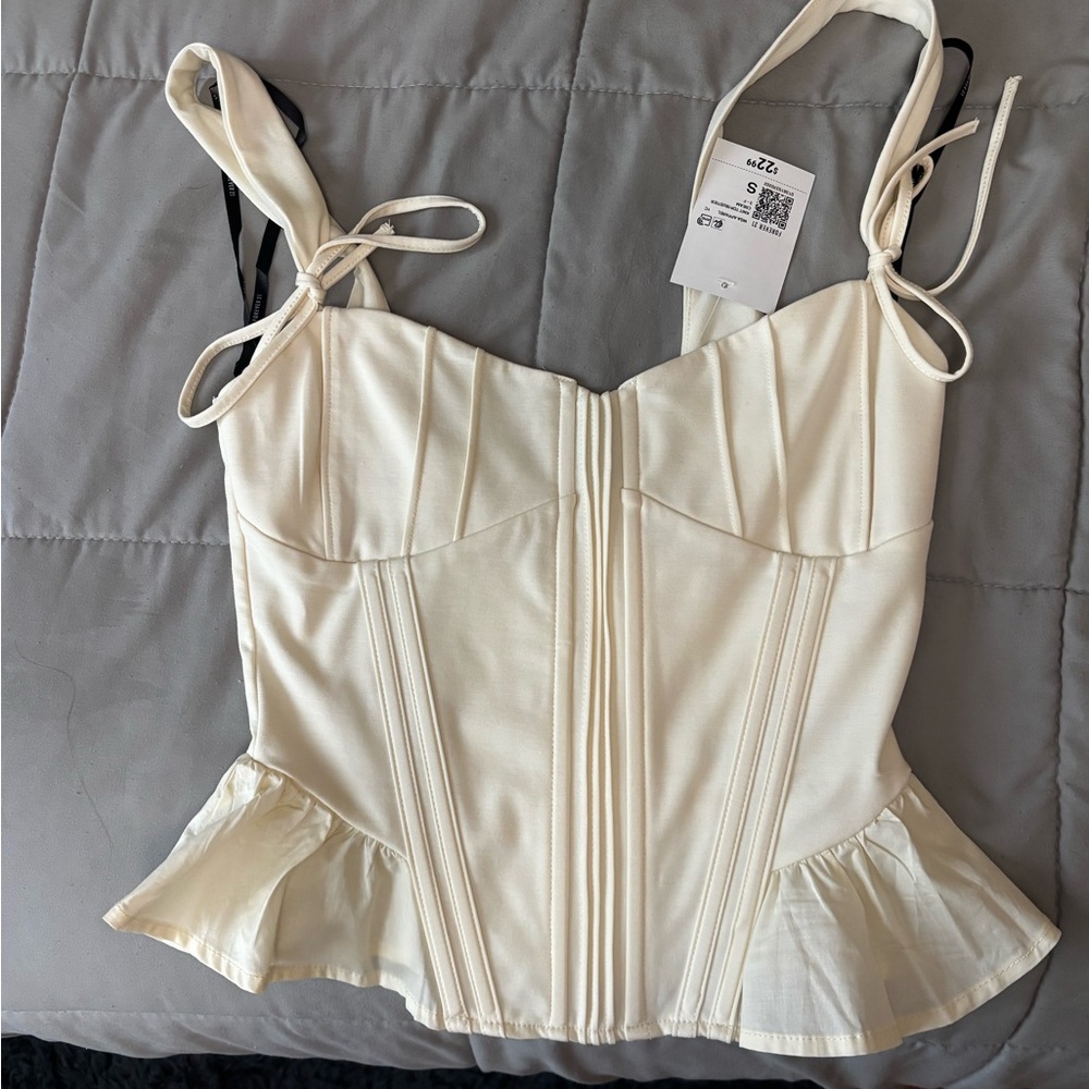 Elegant Cream Corset Top
